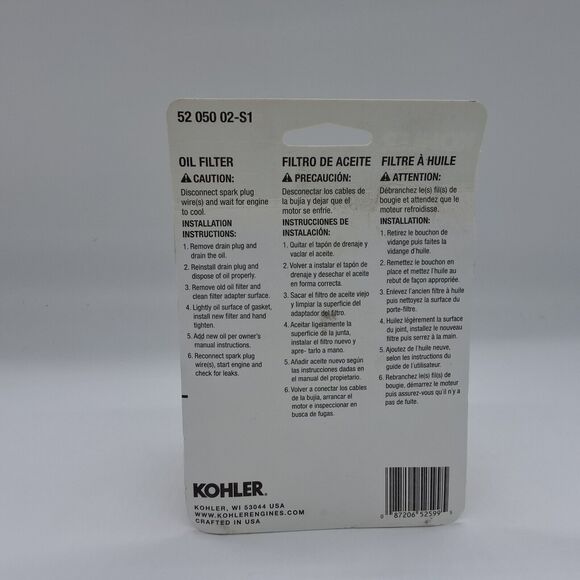 Kohler LARGE-CAPACITY SPIN ON REPLACEMENT Premium OIL FILTER #5205002S1 M18 CH11 - Picture 14 of 16